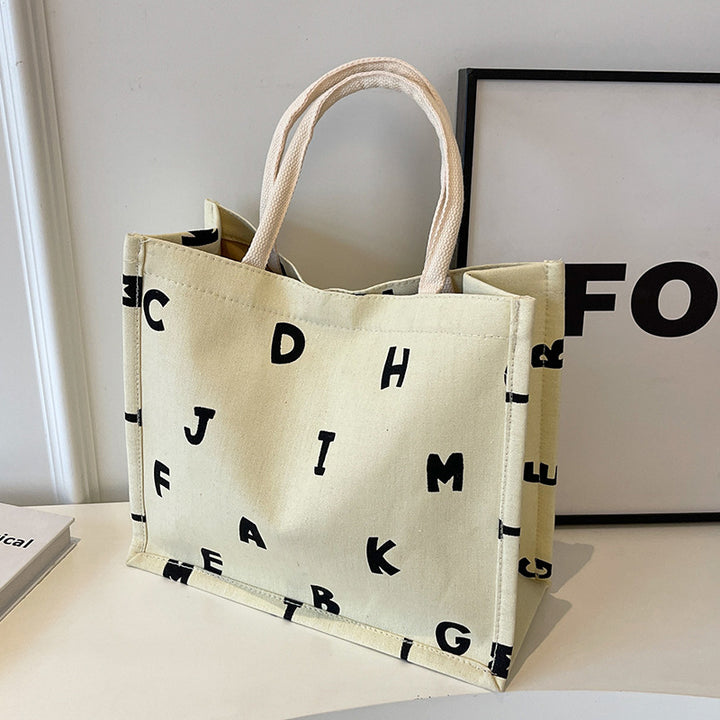 Damen Einkaufstasche mit buntem Alphabet-Design und stabilen Griffen Nord Taschen