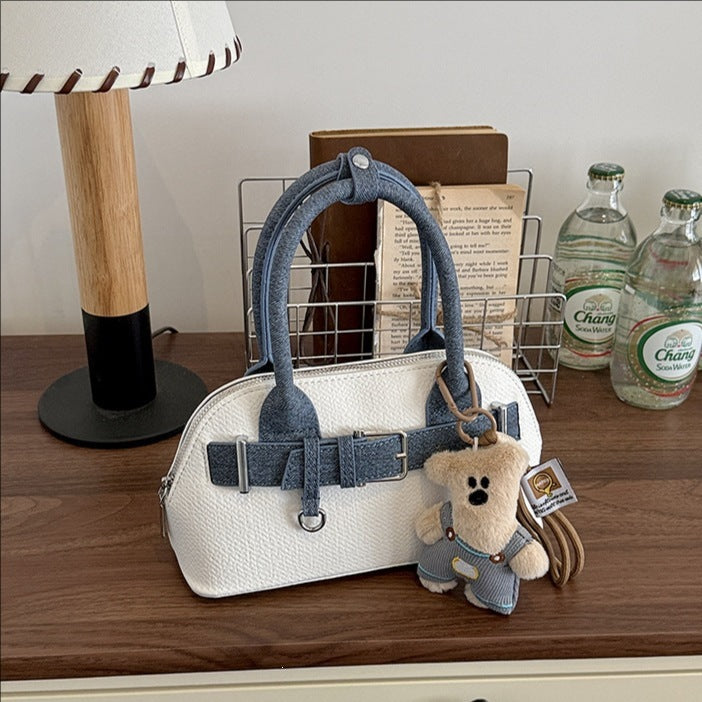 Damen stilvolle Handtasche mit verspieltem Plüsch-Details Nord Taschen