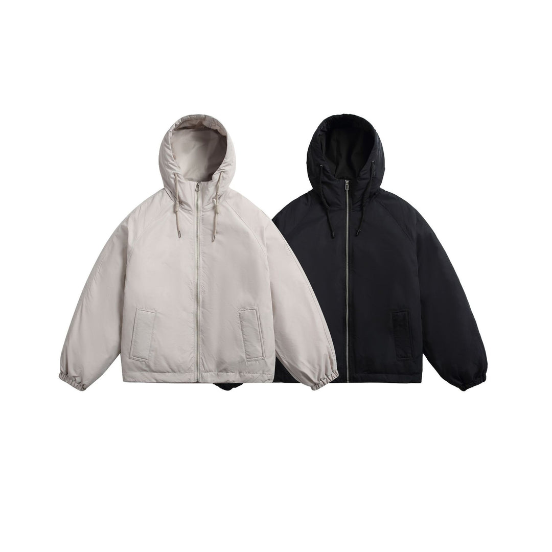 Unisex Kurz geschnittene wattierte Kapuzenjacke im Boxy‑Cut mit elastischem Saum Nord Taschen