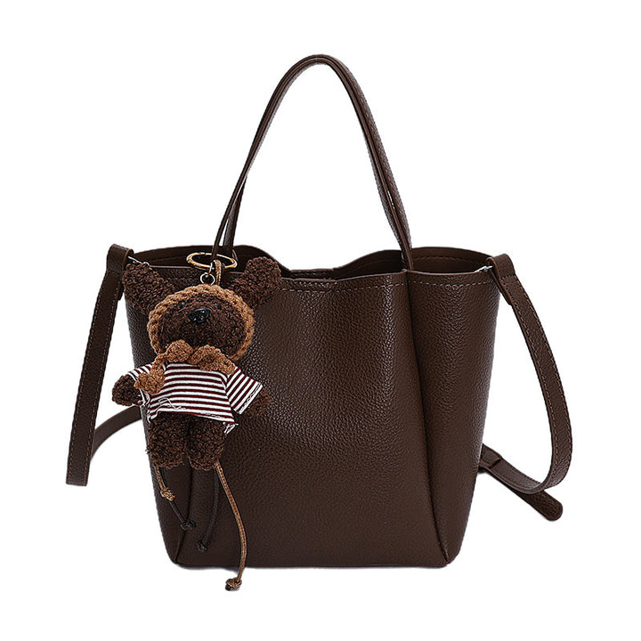 Damen Tragetasche mit niedlichem Teddy-Anhänger Nord Taschen