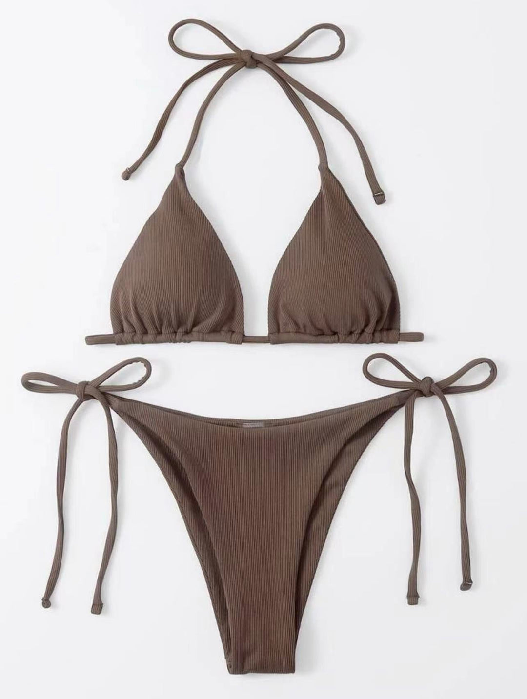 Damen Triangel-Bikini mit seitlichem Knoten und verstellbaren Trägern