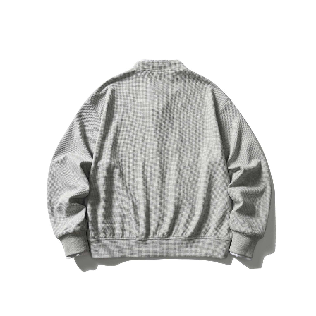 Unisex Kurz geschnittene Boxy‑Blousonjacke mit Waffelstruktur, Stehkragen und kontrastpaspel Nord Taschen