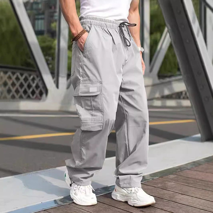 Herren lässige Cargo-Hose mit elastischem Bund und multifunktionalen Taschen Nord Taschen