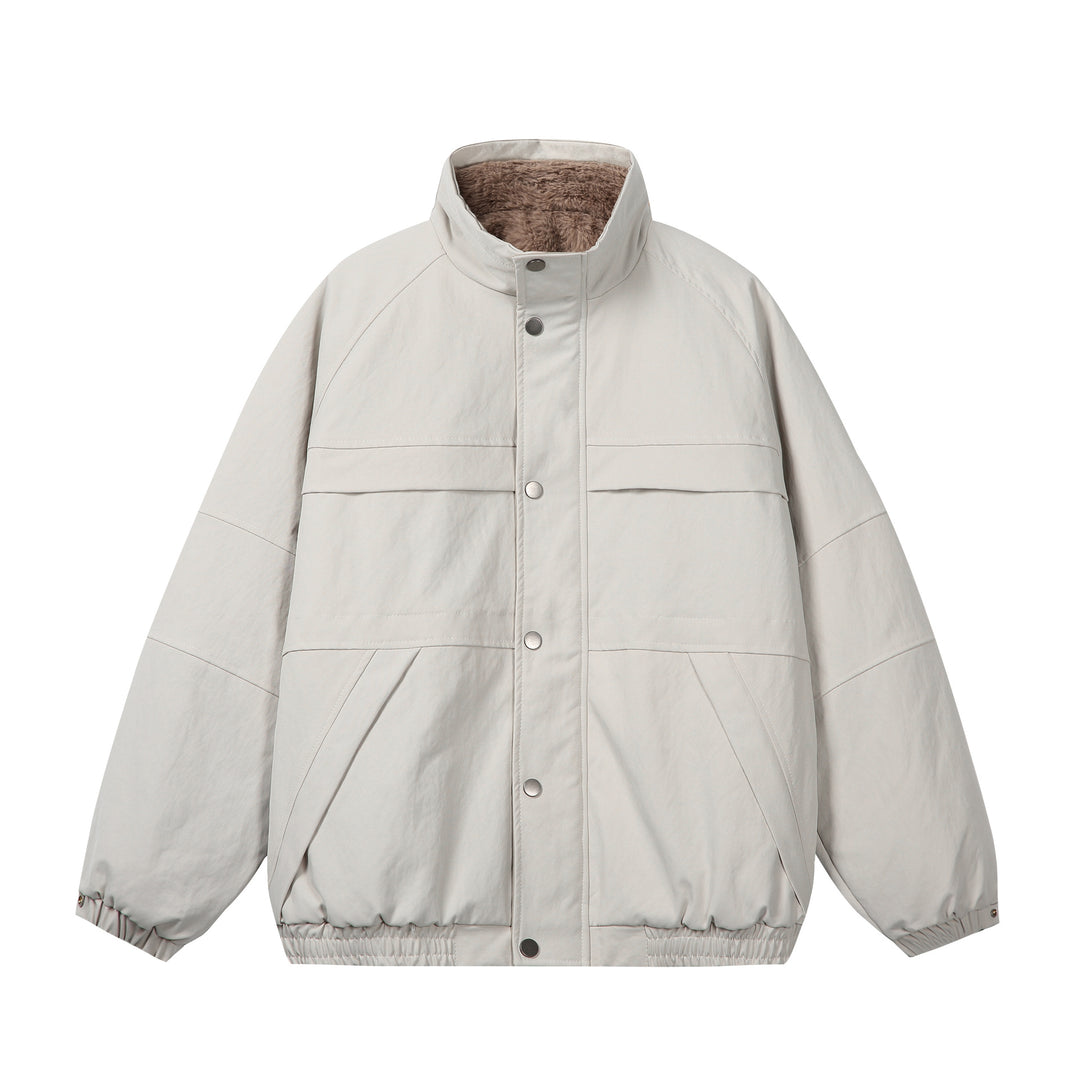 Unisex Kurz geschnittene Boxy-Pufferjacke mit hochschließendem Kragen und Teddy-Innenfutter Nord Taschen
