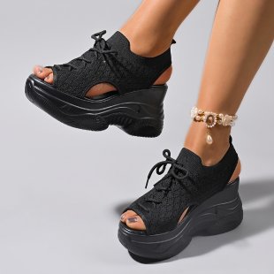 Damen Sneaker-Sandaletten mit atmungsaktivem Strickdesign und komfortablem Plateau Nord Taschen
