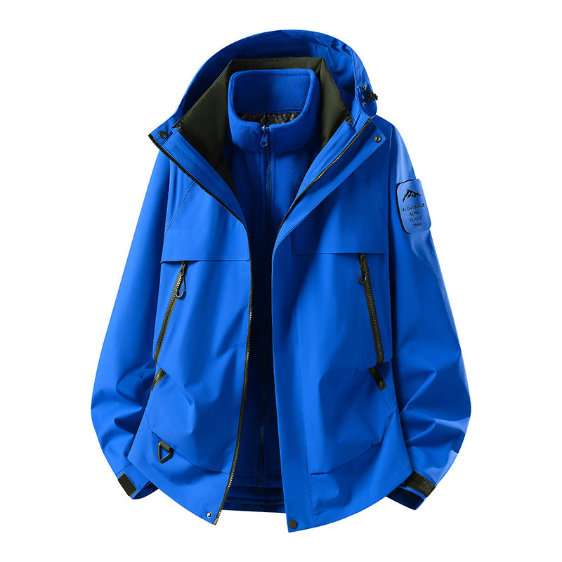 Herren modulare wasserdichte Outdoorjacke mit herausnehmbarer Fleece-Innenjacke, Kapuze und Reißverschlusstaschen Nord Taschen