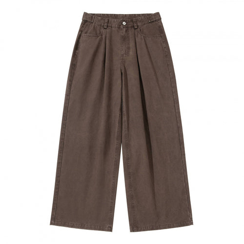 Damen Weite Bundfalten-Hose mit hoher Taille und weitem Bein Nord Taschen