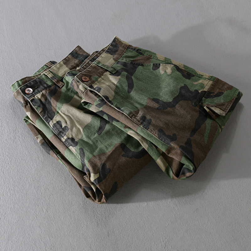 Herren Slim-Tapered Cargohose im Military-Stil mit Gummibündchen und Klappentaschen Nord Taschen