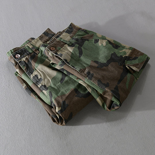 Herren Slim-Tapered Cargohose im Military-Stil mit Gummibündchen und Klappentaschen Nord Taschen