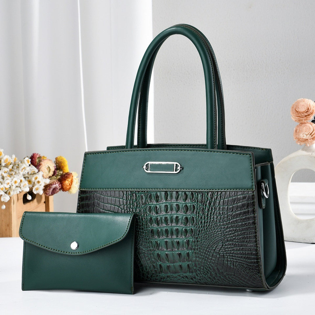 Damen elegante Handtasche mit stilvollem Krokodil-Design und abnehmbarer Clutch Nord Taschen