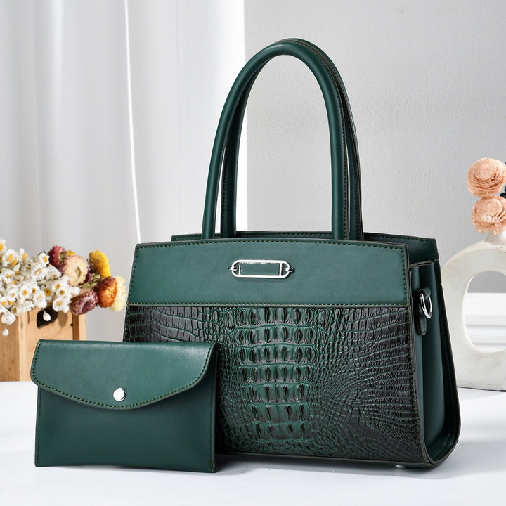 Damen elegante Handtasche mit stilvollem Krokodil-Design und abnehmbarer Clutch Nord Taschen