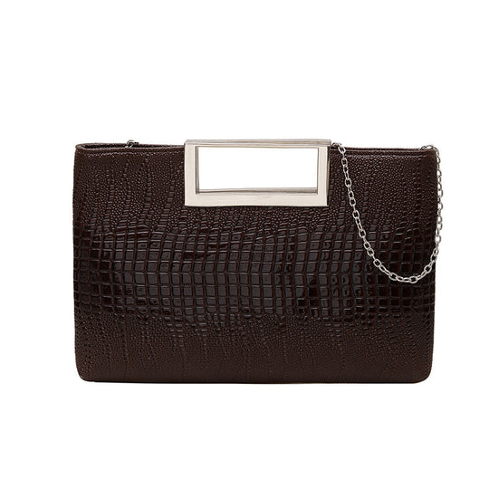 Damen elegante Clutch-Tasche im stilvollen Krokodil-Look Nord Taschen