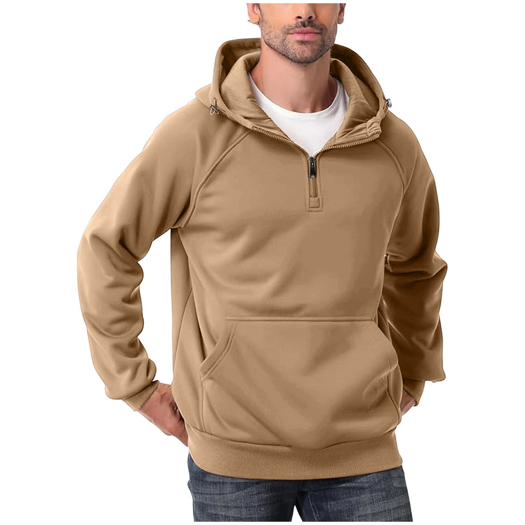 Herren Halbzip-Hoodie mit verstellbarer Kapuze, Kängurutasche und Raglanärmeln Nord Taschen