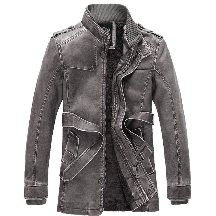 Herren Denim-Militärjacke mit Teddyfutter und Multifunktionstaschen Nord Taschen