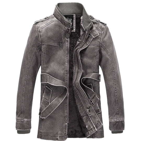 Herren Denim-Militärjacke mit Teddyfutter und Multifunktionstaschen Nord Taschen
