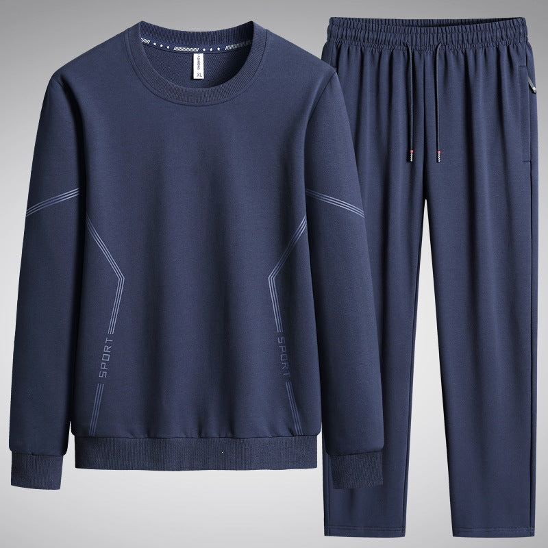 Herren Sportliches Freizeit-Jogginganzug-Set aus atmungsaktivem Funktionsfleece mit Rundhalsausschnitt & Kordelbund Nord Taschen