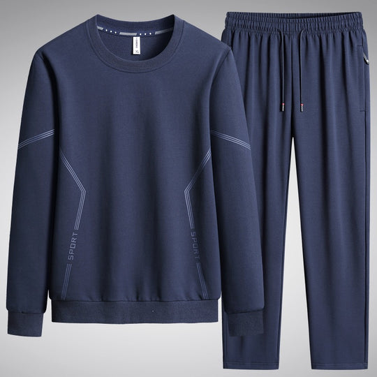 Herren Sportliches Freizeit-Jogginganzug-Set aus atmungsaktivem Funktionsfleece mit Rundhalsausschnitt & Kordelbund Nord Taschen