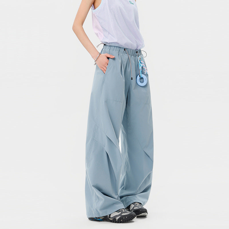 Damen weite technische Cargohose mit Kordelzugbund Nord Taschen