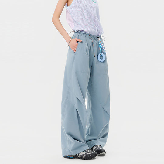 Damen weite technische Cargohose mit Kordelzugbund Nord Taschen