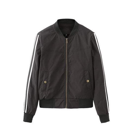 Damen sportliche Bomberjacke mit modischen Seiteneinsätzen und elastischen Bündchen Nord Taschen
