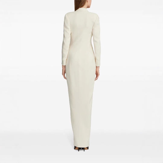 Damen Lange Smokingsakko-Kleid mit tailliertem Schnitt und Beinschlitz Nord Taschen
