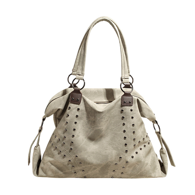 Damen modische Shopper-Tasche aus strapazierfähigem Material mit Nieten Nord Taschen