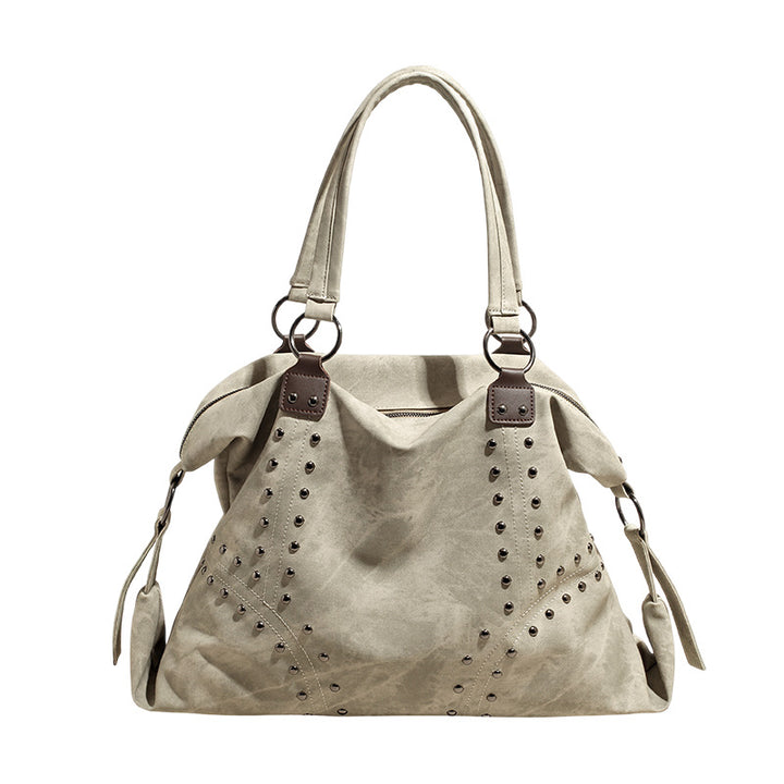 Damen modische Shopper-Tasche aus strapazierfähigem Material mit Nieten Nord Taschen