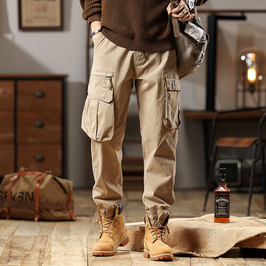 Herren Robuste Baumwoll-Cargohose mit elastischem Saum und Multifachtaschen Nord Taschen