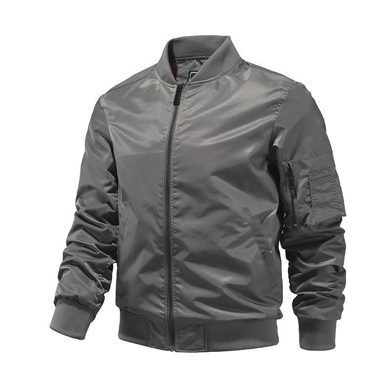 Herren leichte Nylon-Bomberjacke im Aviator-Utility-Stil mit Ärmeltasche Nord Taschen