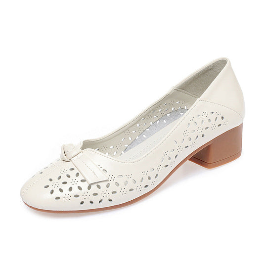 Damen Elegante und luftige Ballerinas mit modischem Lochdesign und komfortablem Absatz