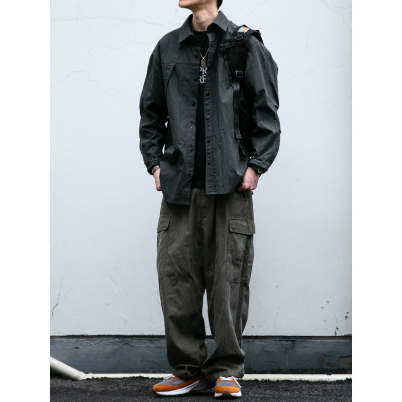 Herren Technisches Field-Overshirt im Utility-Look mit Druckknopfleiste und kastiger Passform Nord Taschen