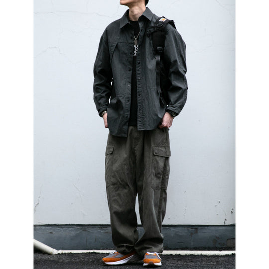 Herren Technisches Field-Overshirt im Utility-Look mit Druckknopfleiste und kastiger Passform Nord Taschen