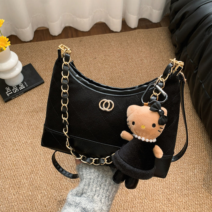 Damen modische Handtasche mit Kette und charmantem Anhänger Nord Taschen
