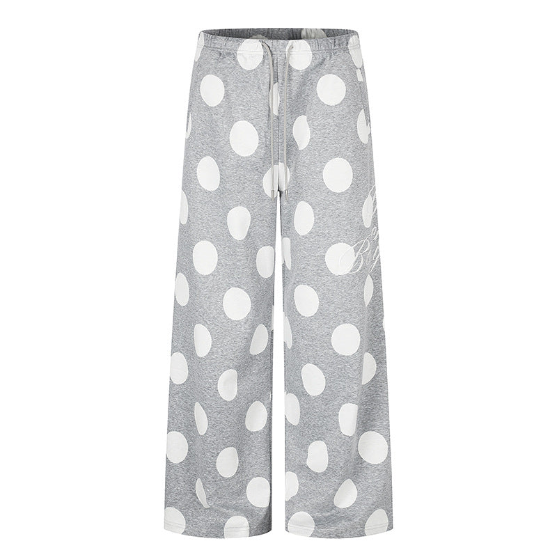 Damen Weite Palazzo-Loungehose mit Komfortbund und Punktmuster Nord Taschen
