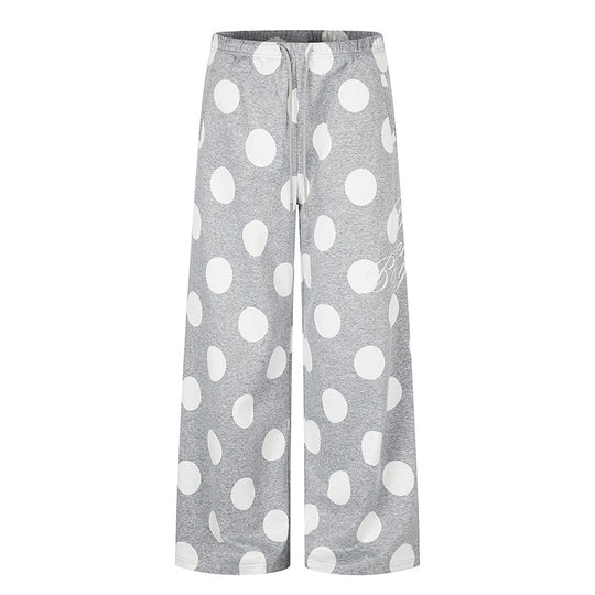 Damen Weite Palazzo-Loungehose mit Komfortbund und Punktmuster Nord Taschen