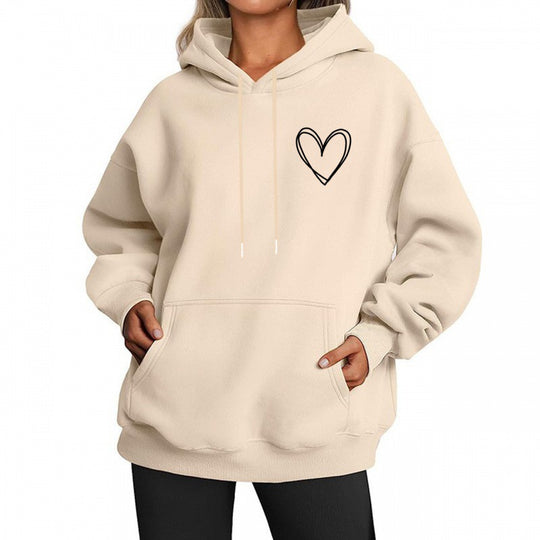 Kapuzenpullover Herzdruck Damen