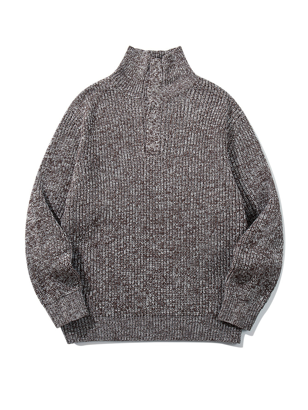 Unisex Grobgestrickter Rollkragenpullover mit halber Knopfleiste Nord Taschen