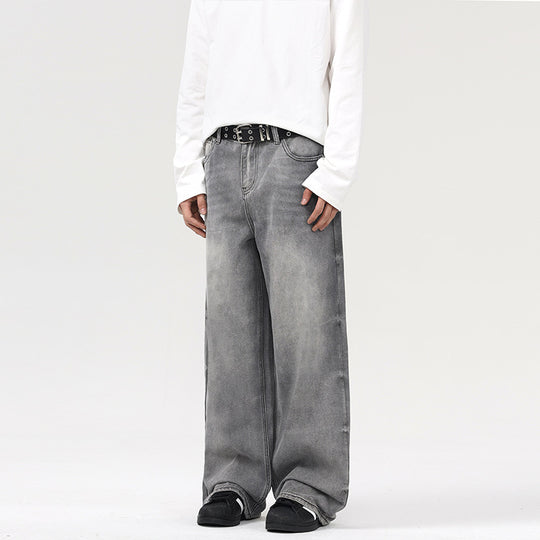 Damen Bodenlange Oversize-Denimhose im Baggy‑Palazzo‑Cut mit soften Stonewash-Details Nord Taschen