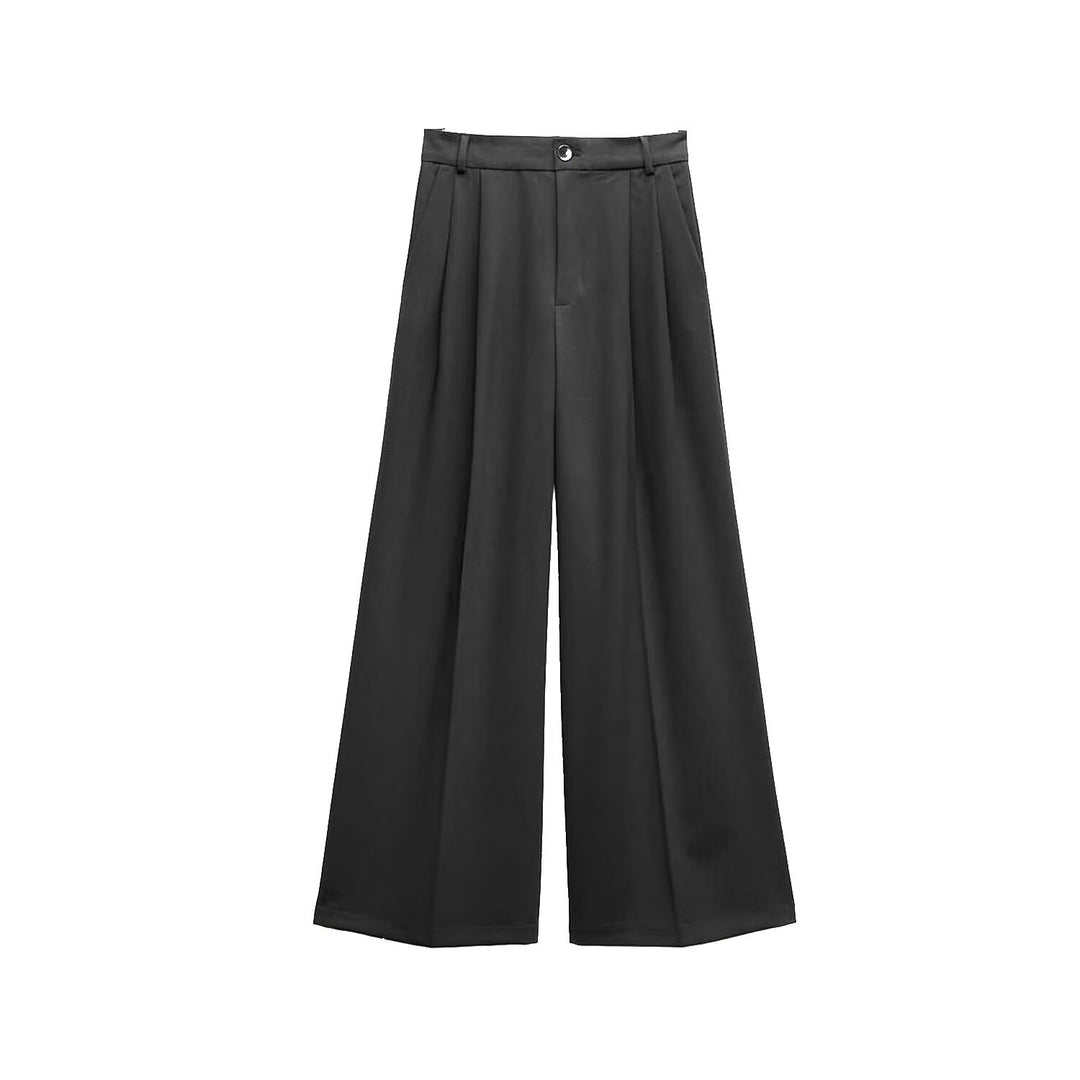 Damen Elegante High‑Waist Palazzo‑Hose mit Bundfalten und Bügelfalte Nord Taschen
