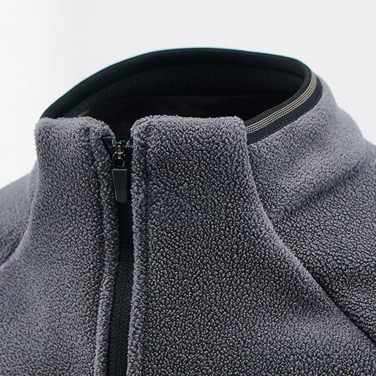 Herren Fleece-Halbzip-Pullover mit stehendem Kragen und atmungsaktivem Thermofleece Nord Taschen