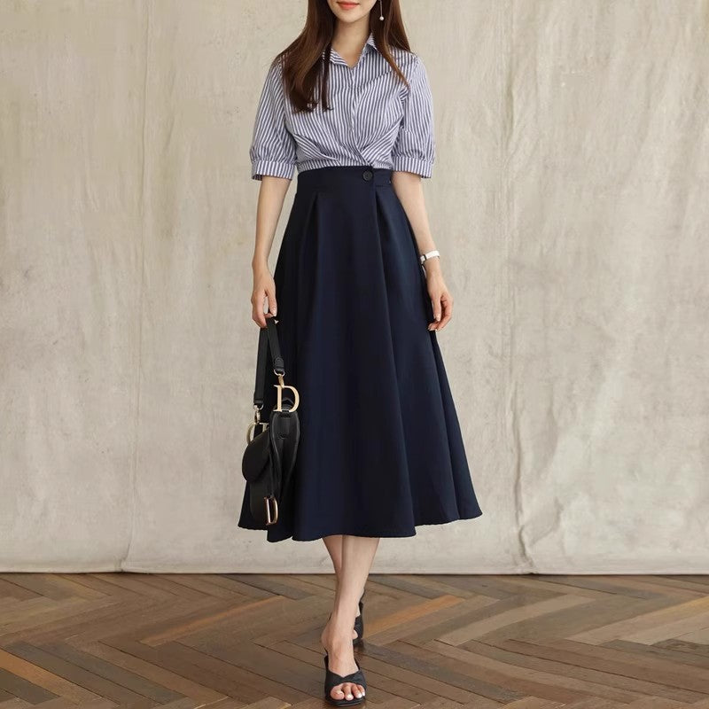 Damen Hochtaillierter A‑Linien‑Midirock mit ausgestelltem Volumen und Bunddetail Nord Taschen