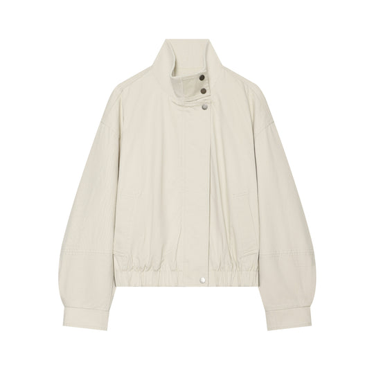Damen Kurzblousonjacke im Oversize‑Look mit hohem Rippkragen, Tunnelzugtaillierung und Ballonärmeln Nord Taschen
