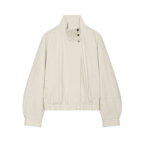Damen Kurzblousonjacke im Oversize‑Look mit hohem Rippkragen, Tunnelzugtaillierung und Ballonärmeln Nord Taschen
