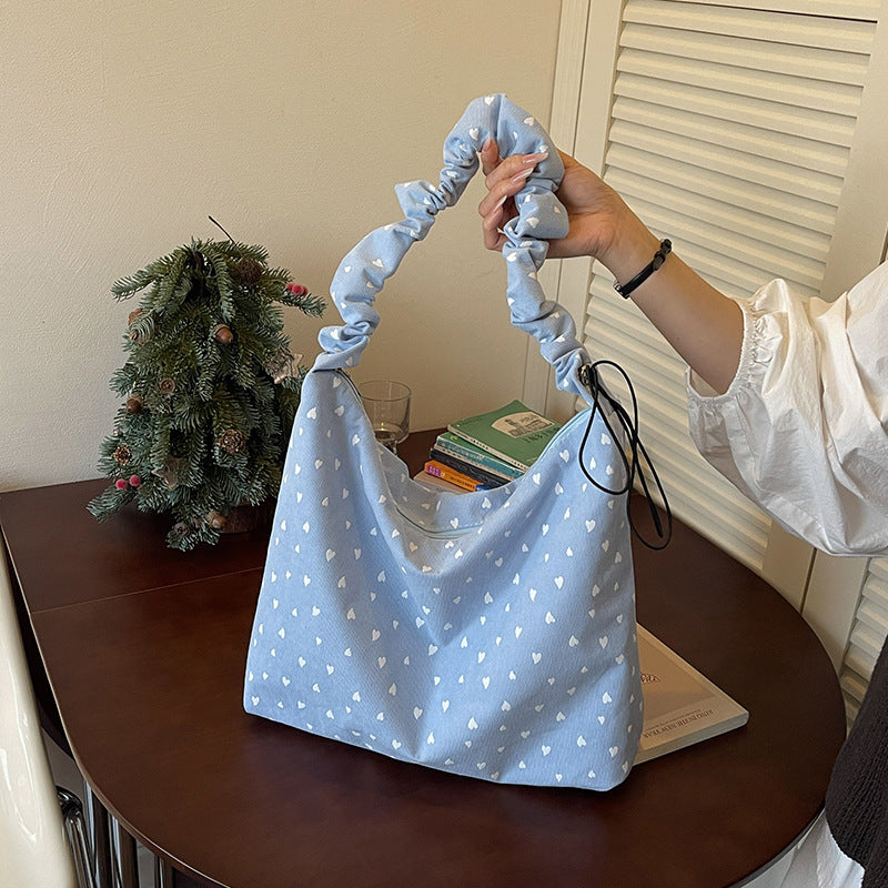 Damen Hobo-Tasche mit verspieltem Herzdesign und elastischen Trageriemen Nord Taschen