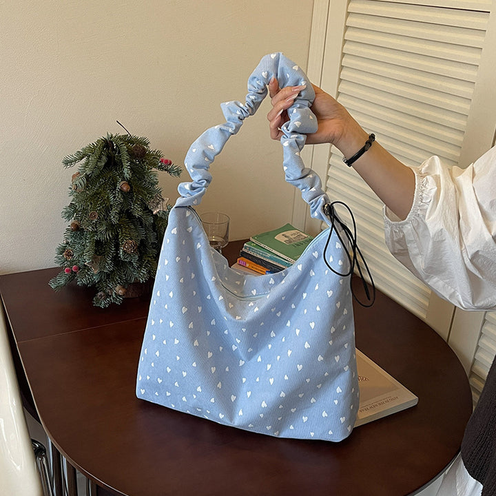 Damen Hobo-Tasche mit verspieltem Herzdesign und elastischen Trageriemen Nord Taschen