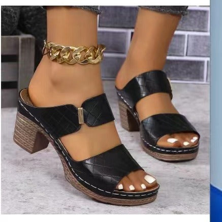 Damen  elegante Blockabsatz-Sandale mit gepolstertem Komfortfußbett und verstellbarem Knöchelriemen Nord Taschen
