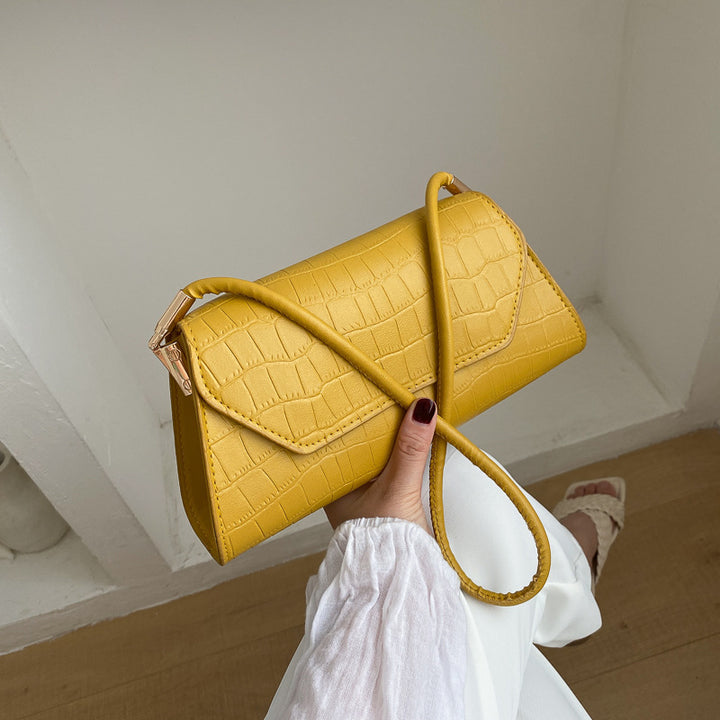 Damen elegante Schultertasche mit Krokodilprägung Nord Taschen