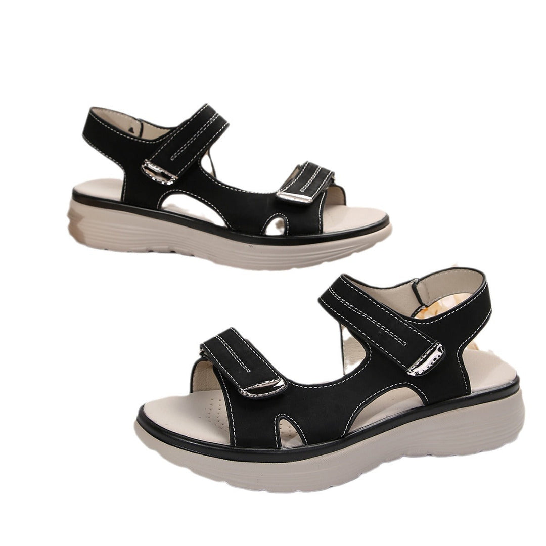 Damen Komfortsandalen mit verstellbaren Klettverschlüssen und ergonomischem Fußbett