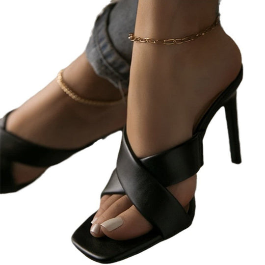 Damen High Heel Sandalen mit elegantem Kreuzriemen-Design und komfortablem Fußbett