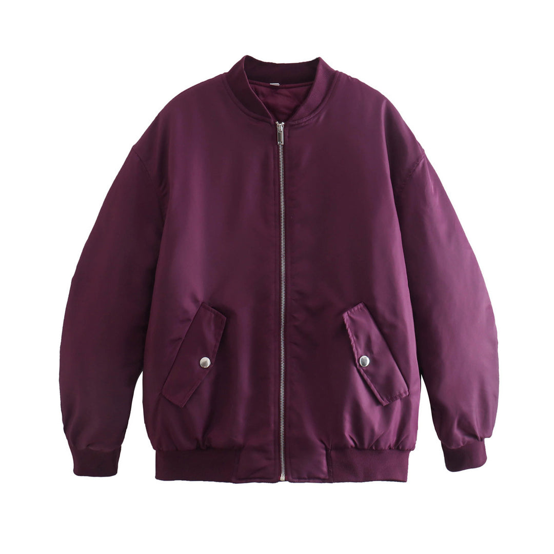 Damen Boxy Bomberjacke im Oversize‑Look mit Reißverschluss und abgeschrägten Pattentaschen Nord Taschen